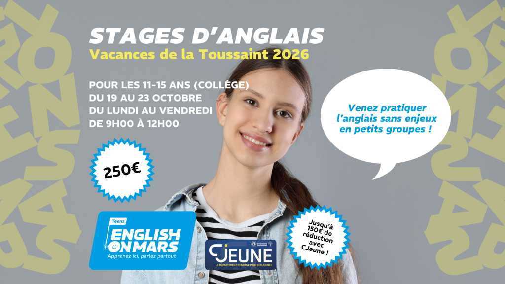 Stage d'anglais des vacances de la Toussaint 2026 à Marseille pour les ados